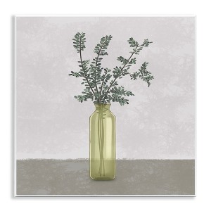 Stupell Industries Plant in Vase Neutral Grey Design, 12" x 12" - 1 of 4