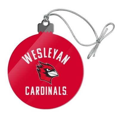 Wesleyan University Cardinals Logo Acrylic Christmas Tree Holiday Ornament
