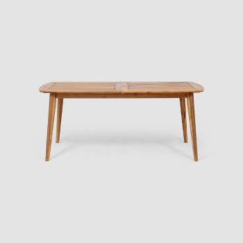 Stamford Rectangle Acacia Wood Expandable Dining Table - Teak - Christopher Knight Home