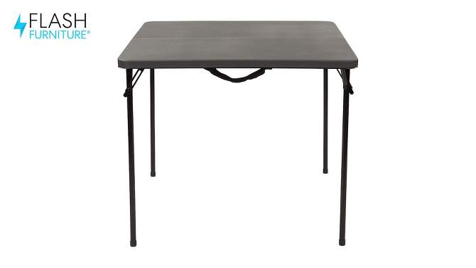 Flash Furniture 2.83-Foot Square Bi-Fold Plastic Folding Table with Carrying Handle, 2 of 13, play video