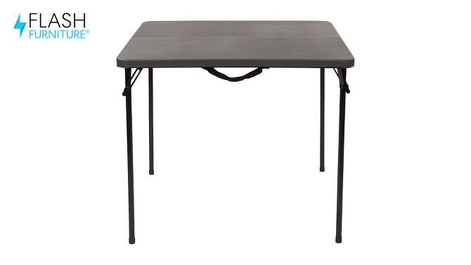 Flash Furniture 2.83-Foot Square Bi-Fold Plastic Folding Table with Carrying Handle, 2 of 15, play video