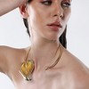 SOHI Women's Antique Gold The Water Lily Torque Necklace - 4 of 4