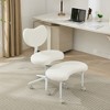 Grungis PU Leather Swivel Office Chair with Wheels,Modern Gaming Chair with Lumbar Support and Adjustable Stool,Computer Chair for Office - 2 of 4