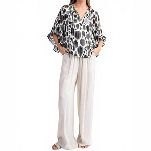 Women's Spotted Half Sleeve Blouse - ee:some - 1 of 4