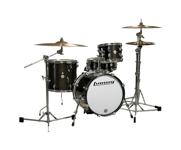 Ludwig Breakbeats 4 Piece Shell Pack with Riser - Black Sparkle