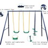 Whisen 2 in 1 Swing Set with Belt, U-Shaped Comfort Design, Heavy Duty Steel Construction, Gift for Kids - Blue - 3 of 4