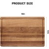 Acacia Wood Cutting Board for Kitchen, 18x12 Inch Reversible Butcher Block Chopping Board with Deep Juice Groove - 3 of 4