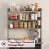 Bakers Rack With Storage - Microwave Stand With Power Outlets, With Thick Table Top, Farmhouse Pantry Hutch Bakers Rack for Kitchen, Dining Room - 3 of 4