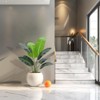 Artificial Bird of Paradise Plant 4-5FT Fake Palm Tree Modern Decor Faux Plants Perfect Housewarming Gift with 8 Trunks Faux Leaves - 2 of 4
