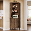 Lantine 69.29'' Tall Corner Cabinet, Freestanding Kitchen Pantry with Doors and Adjustable Shelves for Living Room, Study Room, Rustic Brown - 4 of 4