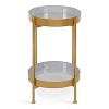 Kate and Laurel Nira Round Metal Side Table, 15x15x24, Gold and Gray - 3 of 4