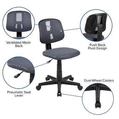 ErgoFlex Mid-Back Mesh Swivel Task Chair in Black