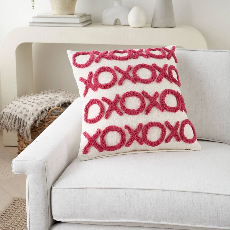 18"x18" Life Styles Tufted 'XOXO' Square Throw Pillow - Mina Victory, 3 of 7