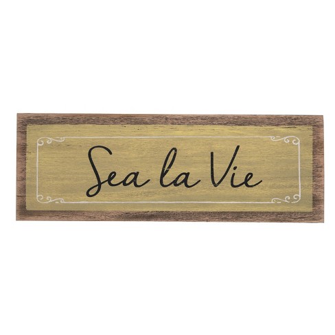 Beachcombers Sea La Vie Yellow Sign Wall Coastal Plaque Sign Wall Hanging Decor Decoration For The Beach 0.25 x 17 x 6 Inches. - image 1 of 3