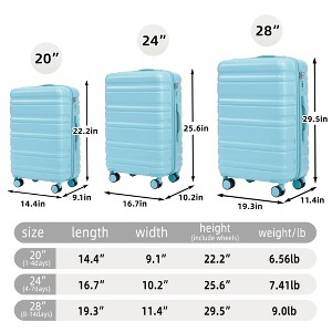 Lyngins 20/24/28 Inch 3 PCs Carry on Luggage Sets with Combination Lock,Suitcases Sets with Spinner Wheels for Family Trips - 1 of 1