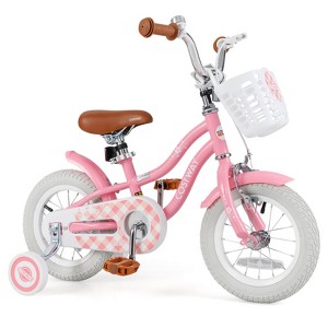 Costway 18'' Kids Bike Toddler Bicycle with Training Wheel Kickstand for 4-8 Years Old Purple/Pink/Turquoise/Blue/Beige/Green - 1 of 4