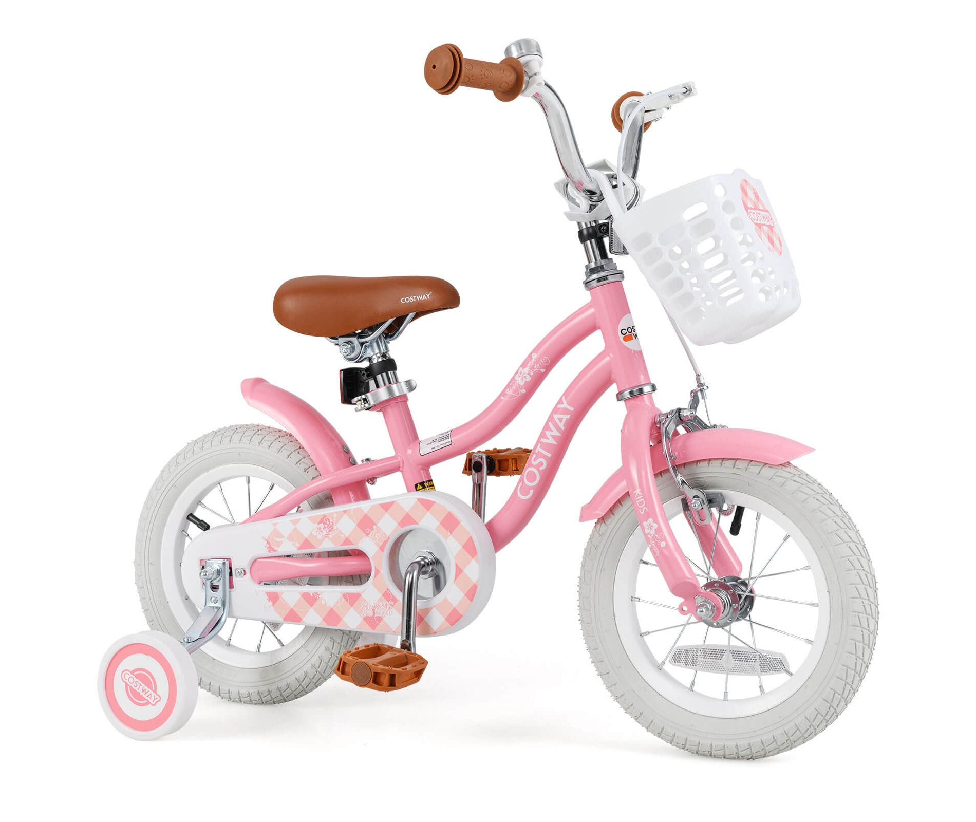 Costway 12" Kid’s Bike for 3-4 Years Old Children Bicycle with Front Handbrake Red
