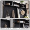 SinCiDo 59" Shoe Racks with 20 Shoe Cubbies & 12 Coat Hooks & Sliding Barn Doors, Farmhouse Entryway Hutch, Black - 3 of 4