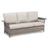 Belord 79" Outdoor Patio Sofa, All-Weather Gray Wicker 3-Seater Couch with 5-Inch Wide Armrests and Thick Cushions for Porch, Deck, or Backyard - 3 of 4