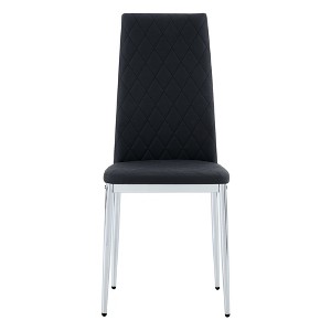 Infurnic Dining Chairs Modern Style Set of 6 Meeting Family Dining Needs, Metal Legs, Blending into Various Home Environments, Black, 15"*15"*38.6" - 1 of 4