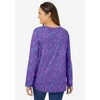 Woman Within Plus Size Perfect Printed Long-Sleeve V-Neck Tee - 3 of 4