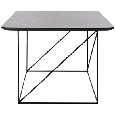 Transitional Black & Gray Rectangular Wood Coffee Table