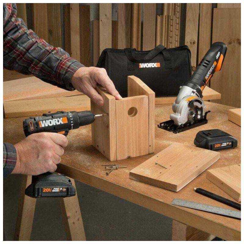 Worx WX945L 20V Power Share Drill Driver & 3-3/8" Worxsaw Combo Kit, 4 of 13