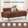 QingMoon 49.6" Window Ottoman Footrest, End of Bed Bench, Mini Loveseat Sofa with Adjustable Back and Double Pole Metal Leg for Living Room - 2 of 4