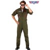 HalloweenCostumes.com 2X  Men  Men's Plus Size Top Gun Flight Suit | Adult Top Gun Halloween Costumes, Black/Green/Red - 3 of 4