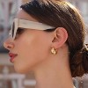 Gold Chunky Hoop Earrings, 14K Plated Statement Huggie Jewelry for Women. - 2 of 4