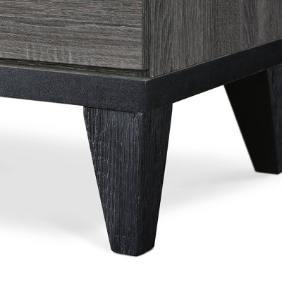 Micah Gray and White 2-Drawer Modern Nightstand with Marble Top