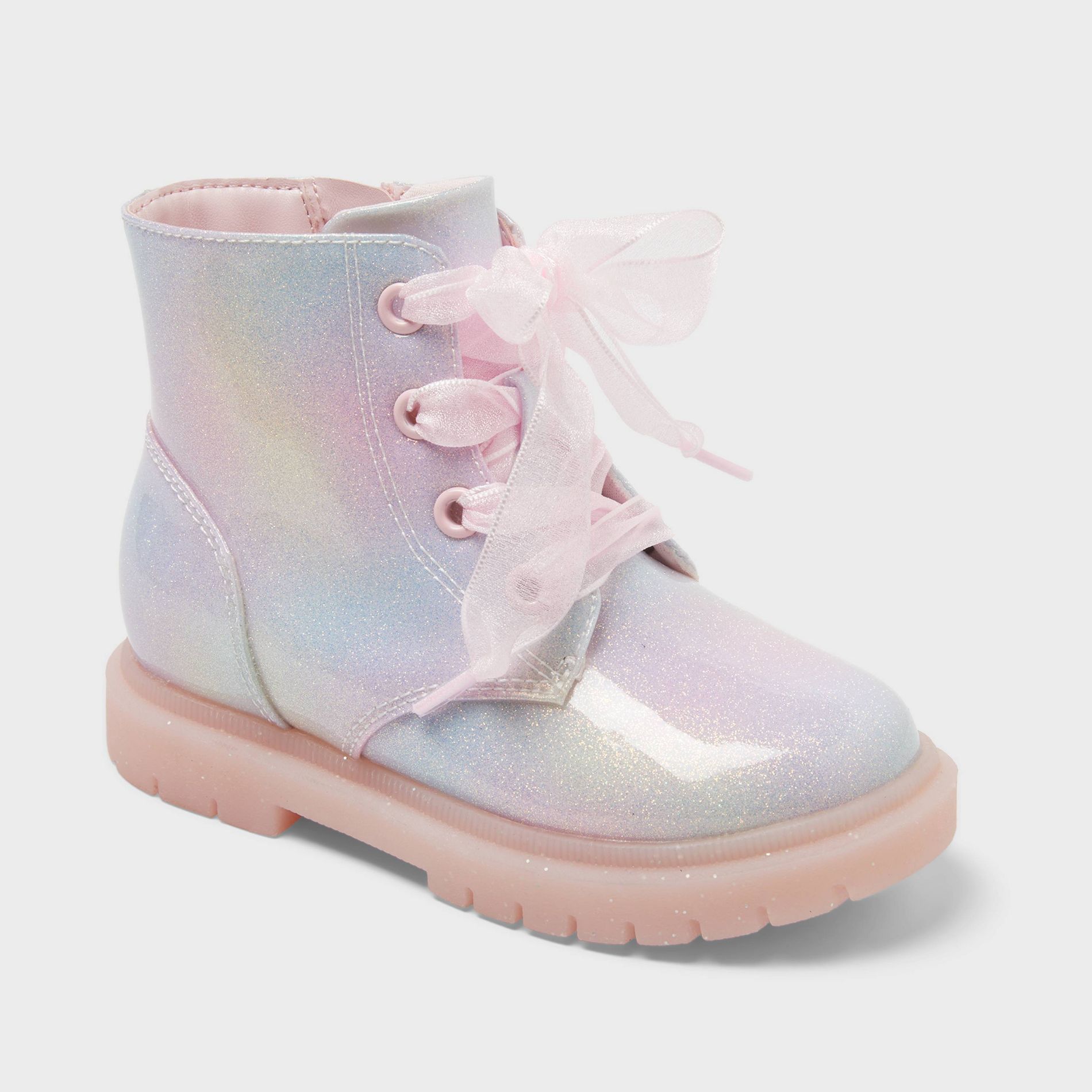 Toddler Girls' Geneva Ankle Boots - Cat & Jack™ Light Pink/Blue/Yellow