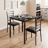 Compact Dining Set for 2, Wood Grain Table with Padded Chairs, Space-Saving Kitchen Table Set, Perfect for Small Spaces, Dining Rooms - 2 of 4