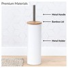 Evideco French Home Goods Metal Toilet Brush and Holder Set With Bamboo Lid - 3 of 4