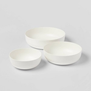 3pc Plastic Nesting Serving Bowls White - Made By Design™ - 1 of 3