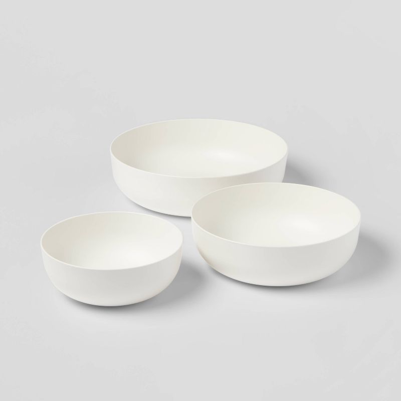 3pc Plastic Nesting Serving Bowls White - Made By Design&#8482;, 1 of 5