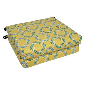 Blazing Needles, 20-inch by 19-inch Patterned Outdoor Chair Cushions (Set of 4) - 1 of 2