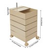 YIYIBYUS 360° Rotating Bedside Storage Cabinet 5 Tiers End Table with Wheels, Khahi - 3 of 4