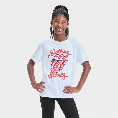 Girls' Rolling Stones Valentine's Day Oversized Graphic T-Shirt  -  White L