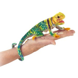 Folkmanis Puppets Mini Collared Lizard Finger Puppet - 2798 - 1 of 4