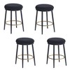 24.75" Velvet Upholstered Backless Counter Stools Set of 4 with Footrest, Round Seat, and Metal Frame for Kitchen, Bedroom - 4 of 4