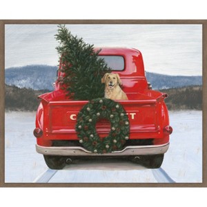 Amanti Art Christmas in the Heartland IV No Bow by James Wiens Canvas Wall Art Print Framed 28-in. W x 23-in. H. - 1 of 4
