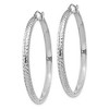 Black Bow Jewelry 3.5mm, Diamond Cut 14k White Gold Round Hoop Earrings, 46mm (1 3/4 In) - 2 of 4