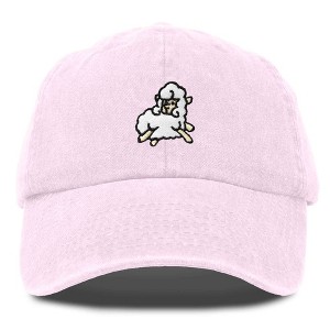 Dalix Sheep Embroidered Cotton Dad Hat Adjustable Cute Animal Lover Baseball Cap for Everyday Fashion Womens - 1 of 4