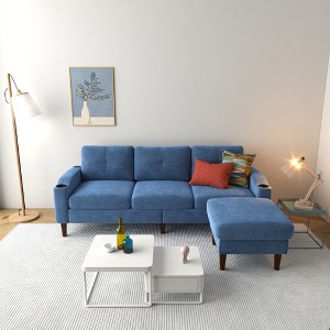 JUJABU L-Shaped Sofa with Storage Ottoman – 3-Seater Sectional for Small Spaces - 1 of 4