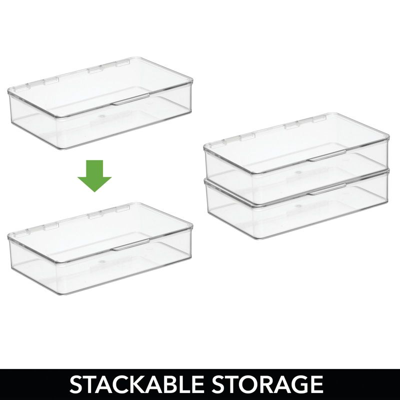 mDesign Plastic Home Office Storage Organizer Bin Box, 2 Pack, 4 of 9