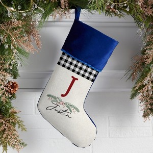 FIONECA Festive Foliage Personalized Christmas Stocking
,Blue - 1 of 1