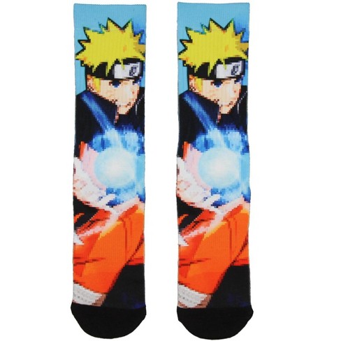 Naruto Part Ii Shippuden Pixel Character All Over Sublimated Crew Socks ...