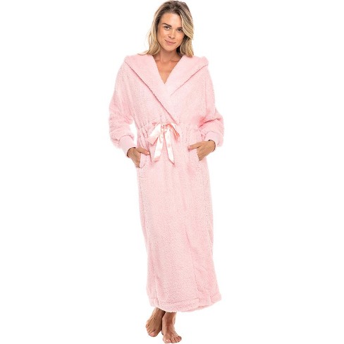 alexander del rossa womens fleece robe long plush hooded bathrobe