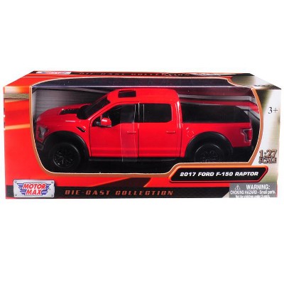 2017 Ford F-150 Raptor Pickup Truck Red with Black Wheels 1/27 Diecast Model Car by Motormax